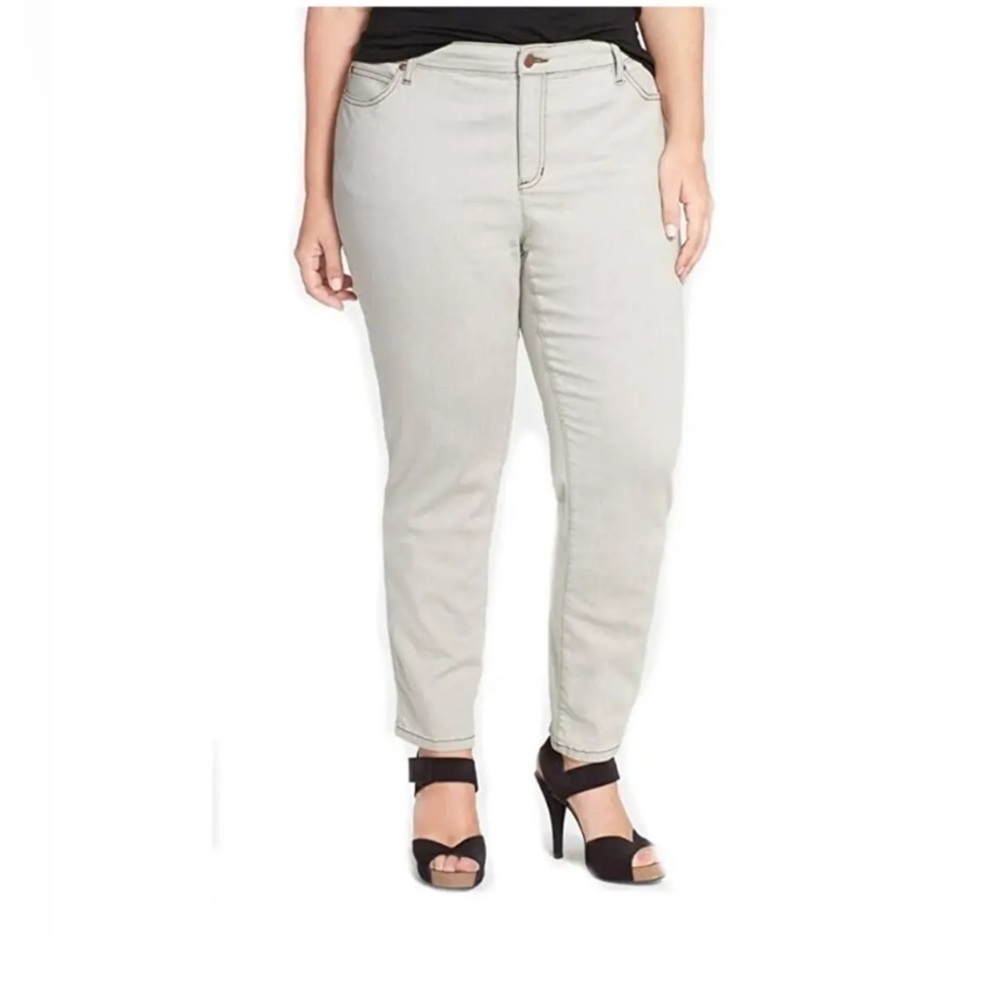 Eileen Fisher | Women's Organic Cotton Blend Stretch Skinny Jean Size 14 Gray